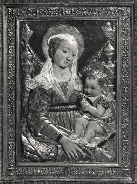Anonimo — Anonimo - sec. XV - Madonna con Bambino in trono — insieme